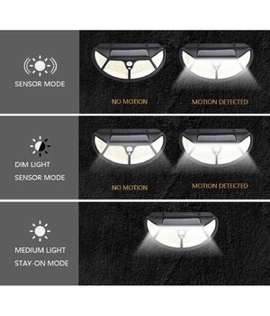 Faretto Led Da Esterno Con Pannello Solare Sensore Di Movimento Crepuscolare 6pz         