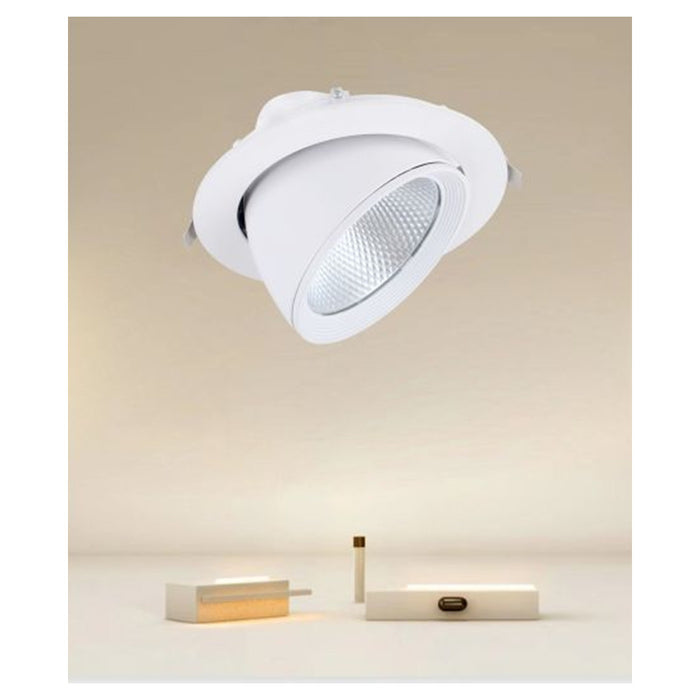 Trade Shop - Faretto Led Da Incasso 40w 4400lm Bianco Orientabile Luce 3000k-6500k Ip20 00779         