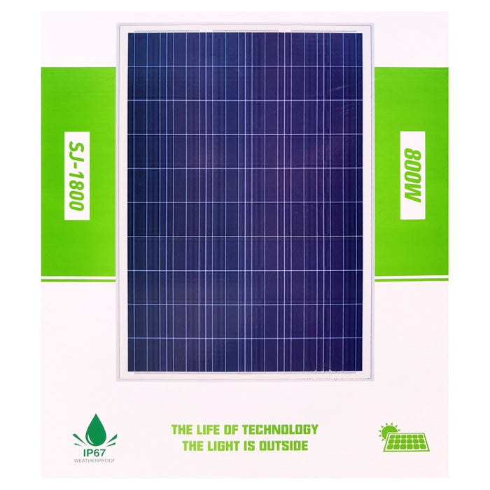 Trade Shop - Faretto Led Esterno Con Pannello Energia Solare 800 W Batteria 12 Ore Faro Ip67         