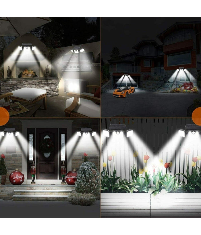 Faretto Led Esterno Con Pannello Solare E Sensore Di Movimento Crepuscolare Ip65         