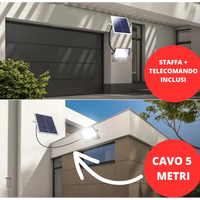 Faretto Led Esterno con Pannello Solare, Faro a Led da Giardino 1000w con Sensore Crepuscolare