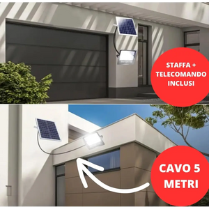 Faretto Led Esterno con Pannello Solare, Faro a Led da Giardino 1000w con Sensore Crepuscolare