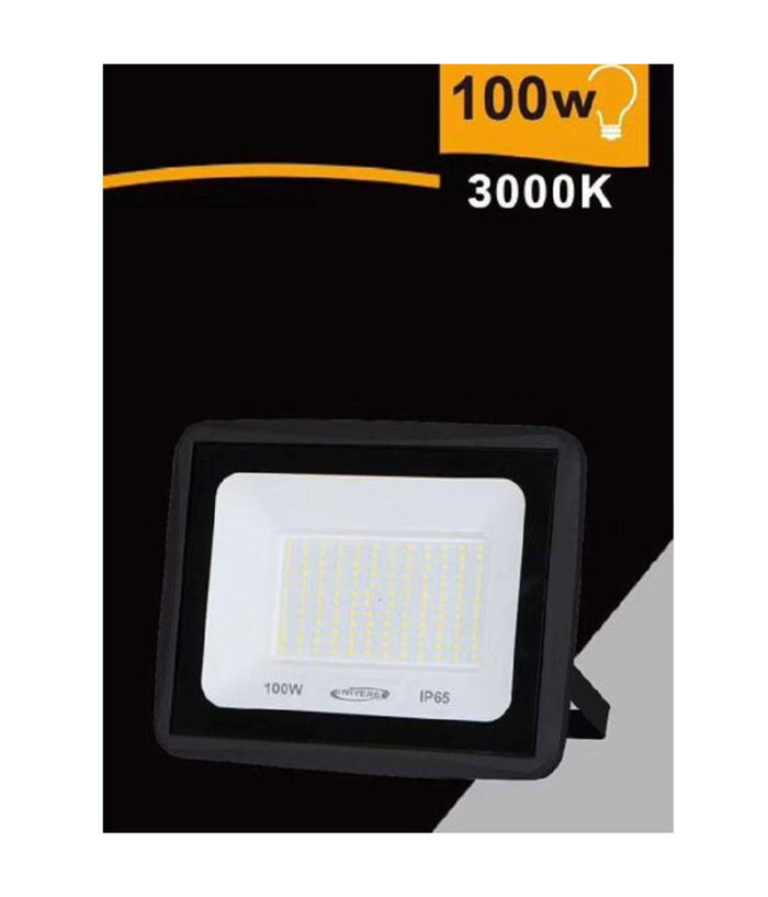 Faretto Led Faro 100watt 9000lm Ip65 Nero Luce Calda Naturale Fredda Ek02-100w-n  -bianco Caldo      -
