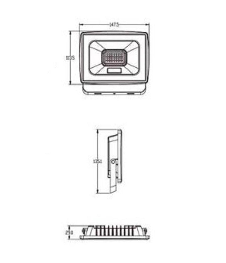 Faretto Led Faro 30 Watt 2700lm Ip65 Nero Luce Calda Fredda Naturale Ek02-30w-n         