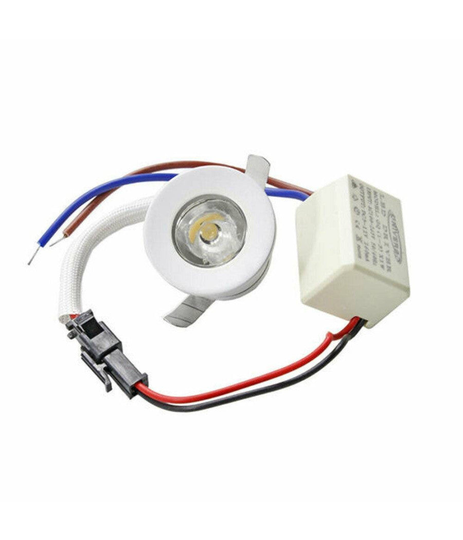 Faretto Led Incasso 1 W Bordo Bianco Mini Punto Luce 6500k 3000k 4000k Blu  -bianco Caldo      -