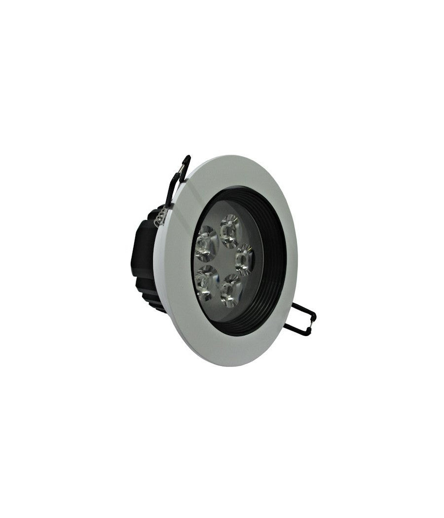 Faretto Led Incasso A Molla Con Alette 3 5 7 9 12 15 18 W Cornice Telaio Bianco  -bianco Freddo-5 Watt      