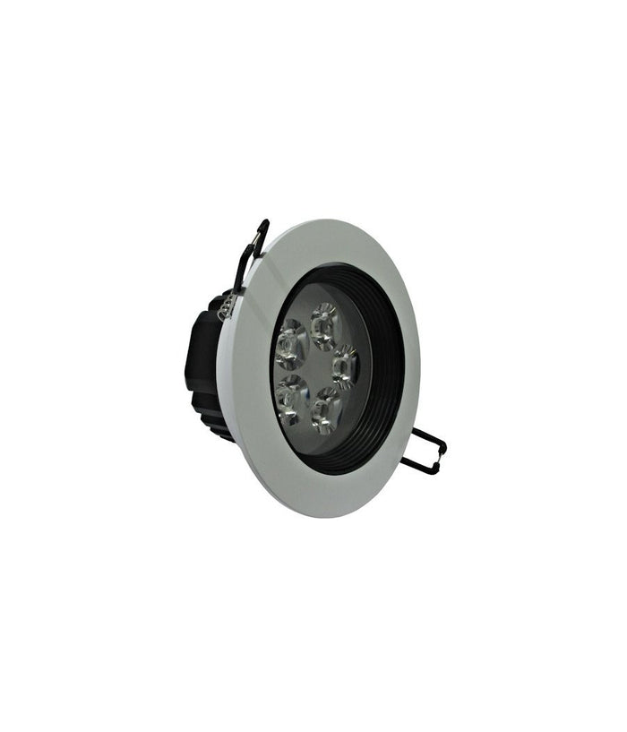 Faretto Led Incasso A Molla Con Alette 3 5 7 9 12 15 18 W Cornice Telaio Bianco  -bianco Freddo-5 Watt      