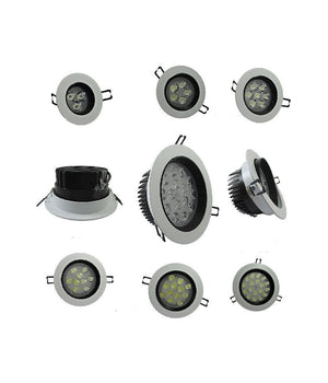 Faretto Led Incasso A Molla Con Alette 3 5 7 9 12 15 18 W Cornice Telaio Bianco         