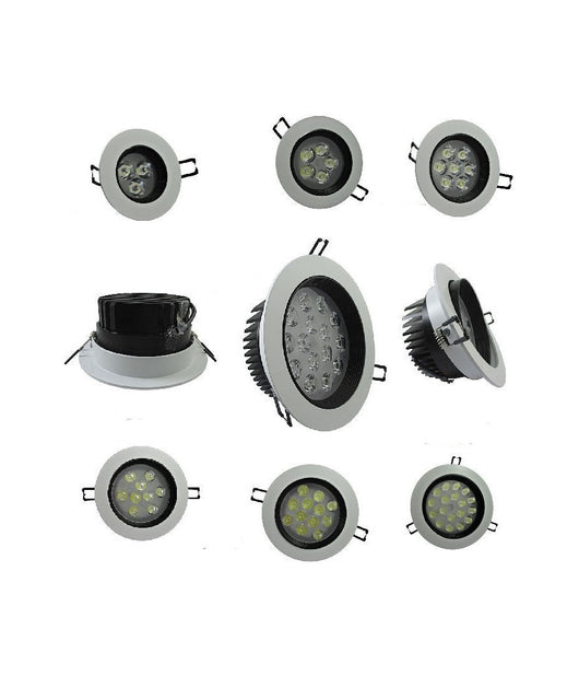 Faretto Led Incasso A Molla Con Alette 3 5 7 9 12 15 18 W Cornice Telaio Bianco         