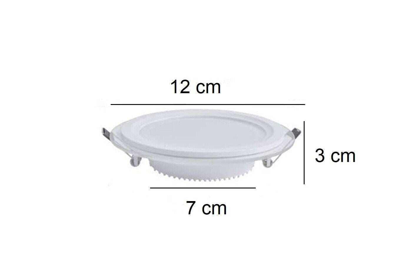 Faretto LED Incasso cornice Vetro 9W Luce Fredda 6000k Pannello Rotondo 720LM - Driwei