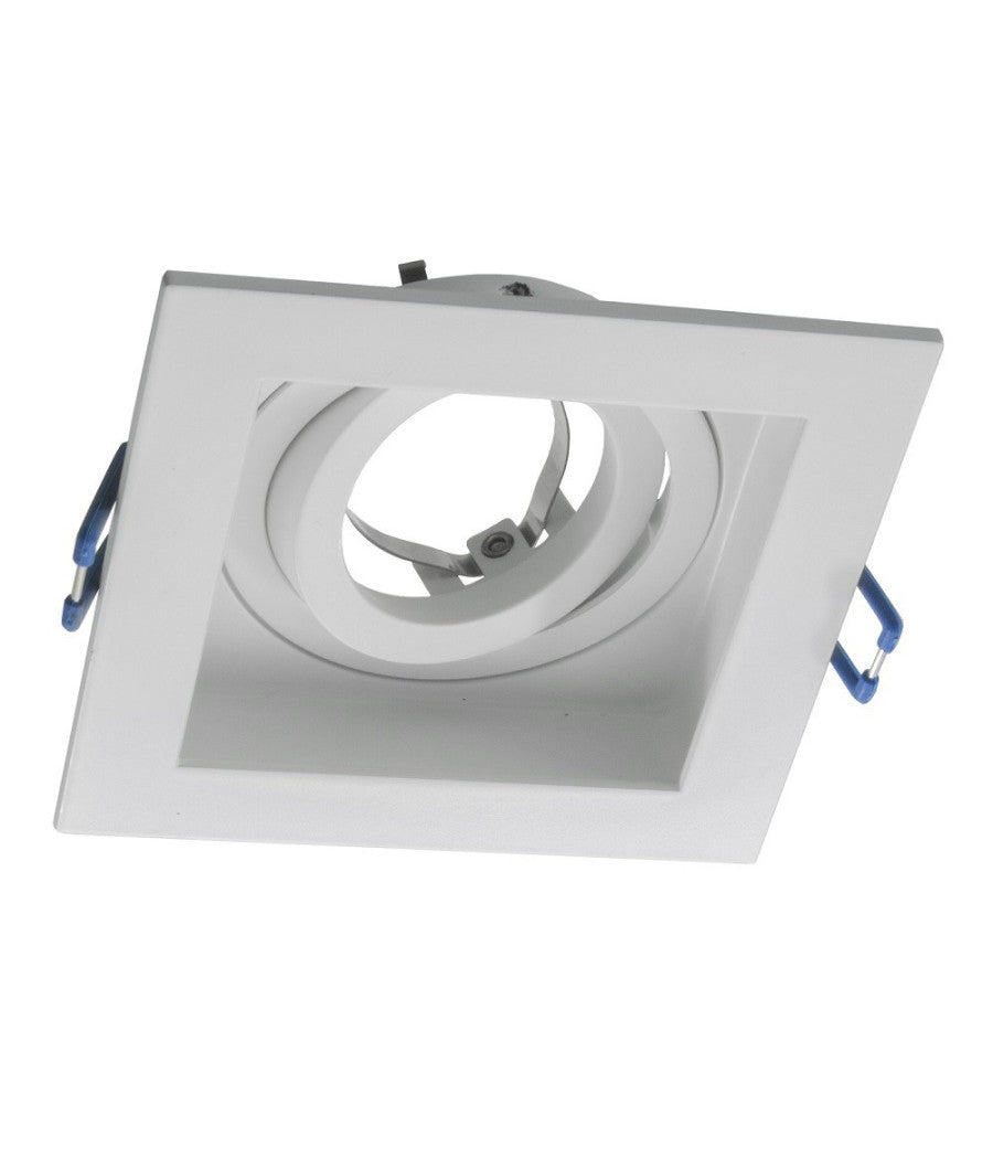 Faretto Led Incasso Quadrato Smart Alexa Google Lampada Gu10 5w Wifi Rgb Cct 9cm  Bianco       