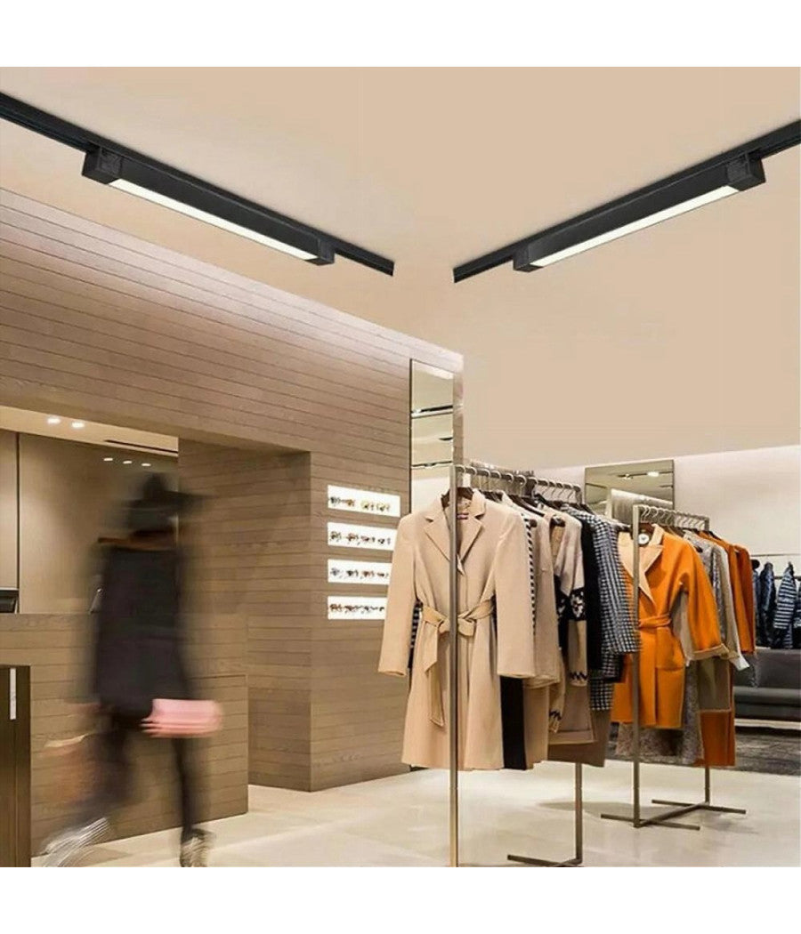 Faretto Led Lineare Per Binario Track Monofase 20 Watt Orientabile Cct Pst-57-3c  Nero       