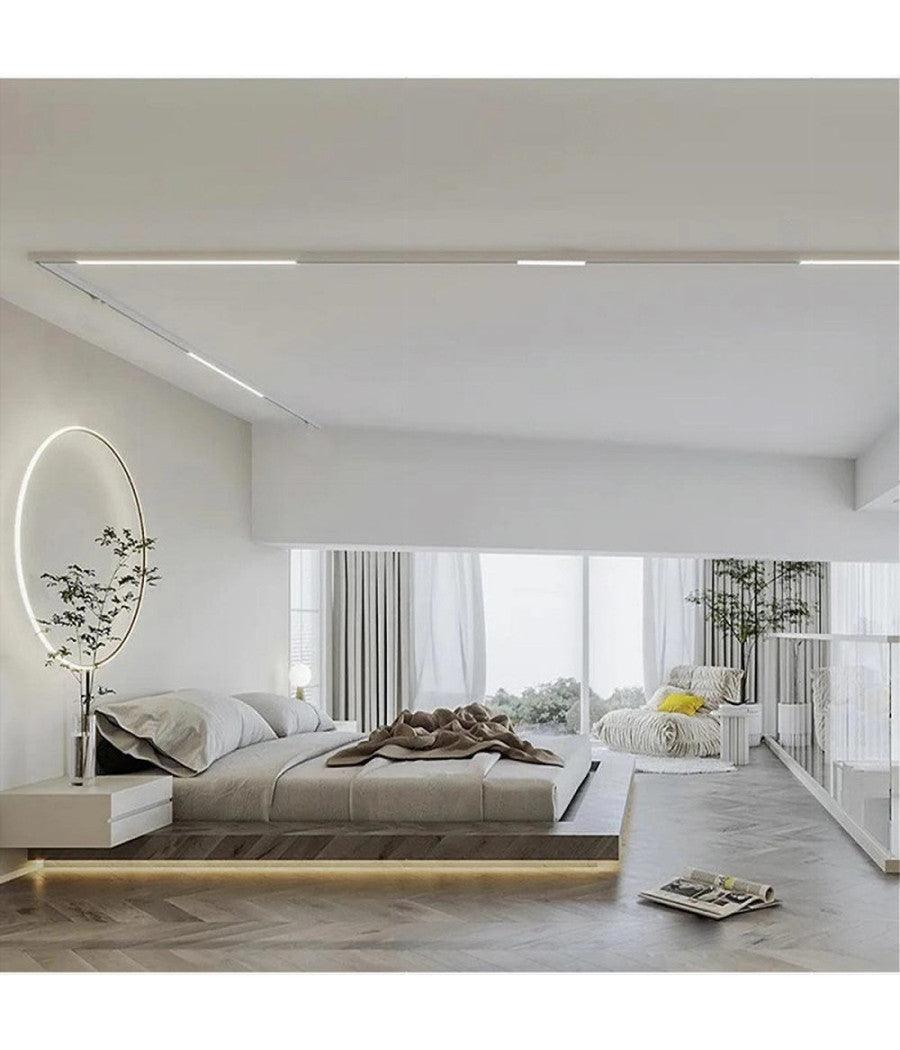 Faretto Led Lineare Per Binario Track Monofase 20 Watt Orientabile Cct Pst-57-3c  Bianco       