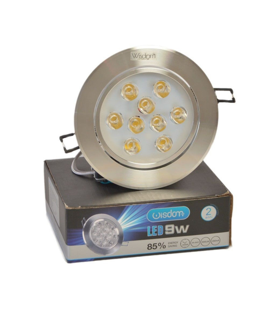 Faretto Led Orientabile Incasso Molle Wisdom 9w Luce Calda E Fredda Cartongesso  -bianco Freddo      -