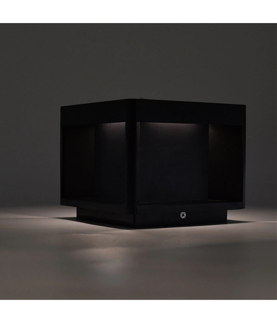 Faretto Led Pannello Solare Cubo Applique Parete Segnapasso Terra Cct Ip65 Qw-3c         