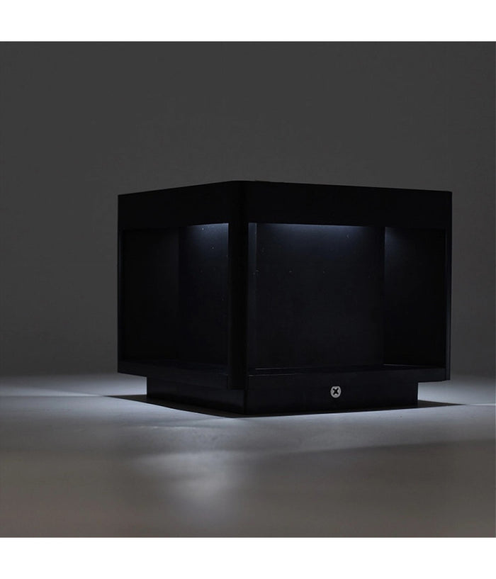 Faretto Led Pannello Solare Cubo Applique Parete Segnapasso Terra Cct Ip65 Qw-3c         