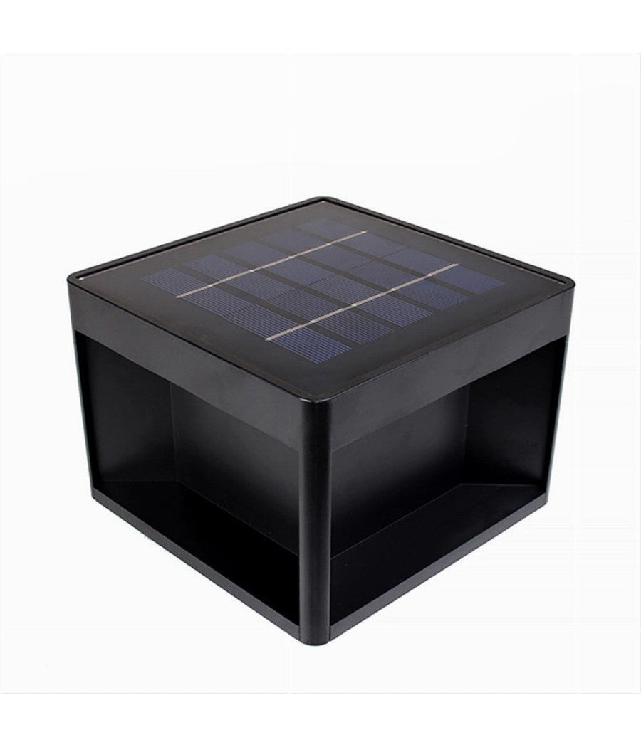 Faretto Led Pannello Solare Cubo Applique Parete Segnapasso Terra Cct Ip65 Qw-3c         