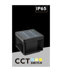 Faretto Led Pannello Solare Cubo Applique Parete Segnapasso Terra Cct Ip65 Qw-3c         