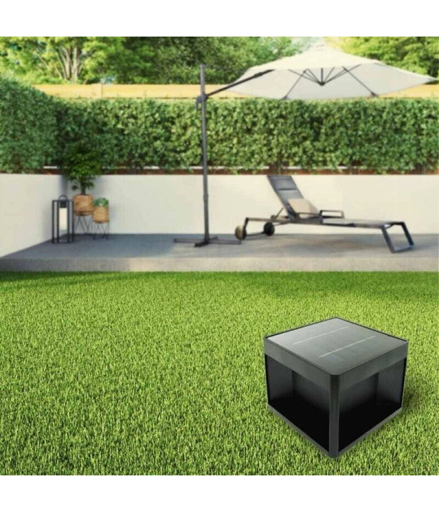 Faretto Led Pannello Solare Cubo Applique Parete Segnapasso Terra Cct Ip65 Qw-3c         