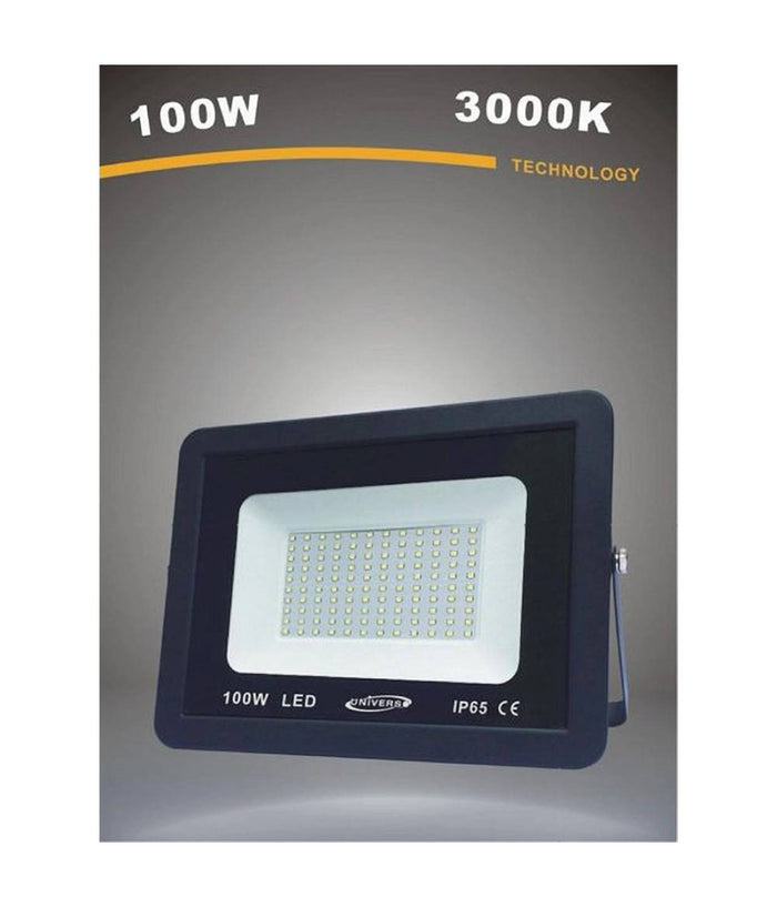 Faretto Led Proiettore Da Esterno 100w Nero Ip65 Luce 6500k 4000k 3000k  -bianco Caldo      -