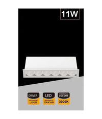 Faretto Led Rettangolare Da Incasso Bianco 11w Luce Calda Naturale Fredda Xtd-6-b  -bianco Caldo      -