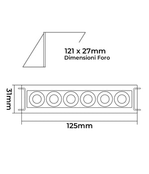 Faretto Led Rettangolare Da Incasso Bianco 11w Luce Calda Naturale Fredda Xtd-6-b  -bianco Naturale      -