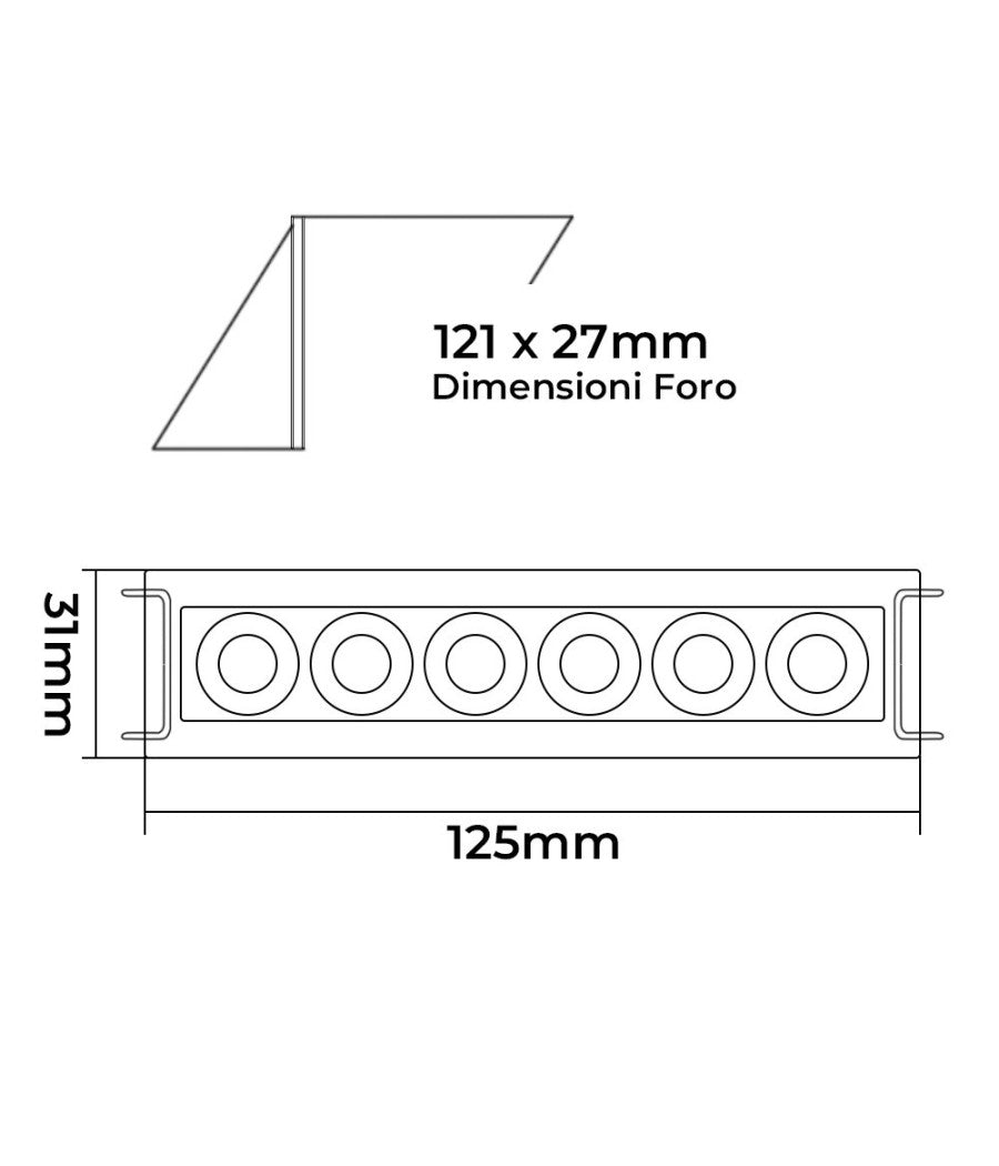Faretto Led Rettangolare Da Incasso Bianco 11w Luce Calda Naturale Fredda Xtd-6-b  -bianco Naturale      -