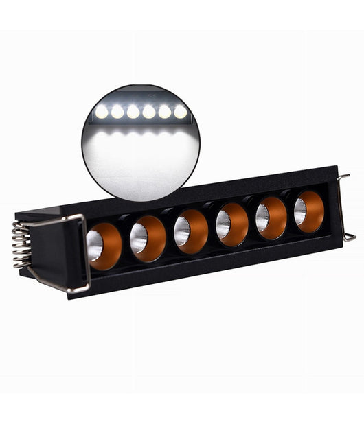 Faretto Led Rettangolare Incasso 11w Luce 6000k 4000k 3000k Moderno Nero Xtd-6-n         