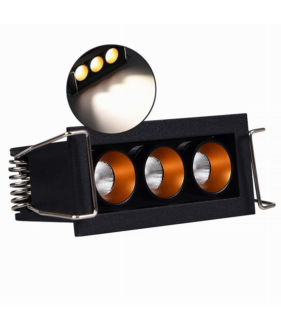 Faretto Led Rettangolare Nero Da Incasso 6 W Luce Naturale Fredda Calda Xtd-3-n         