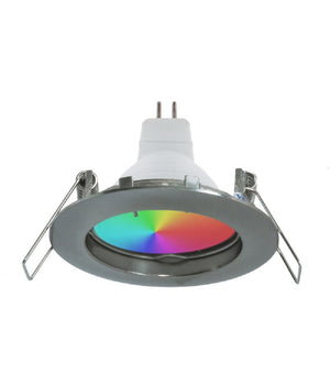 Faretto Led Rgb+3000k 6w 12v Incasso 6cm Tondo Rgbw Effetti Luce Colorata Barca         