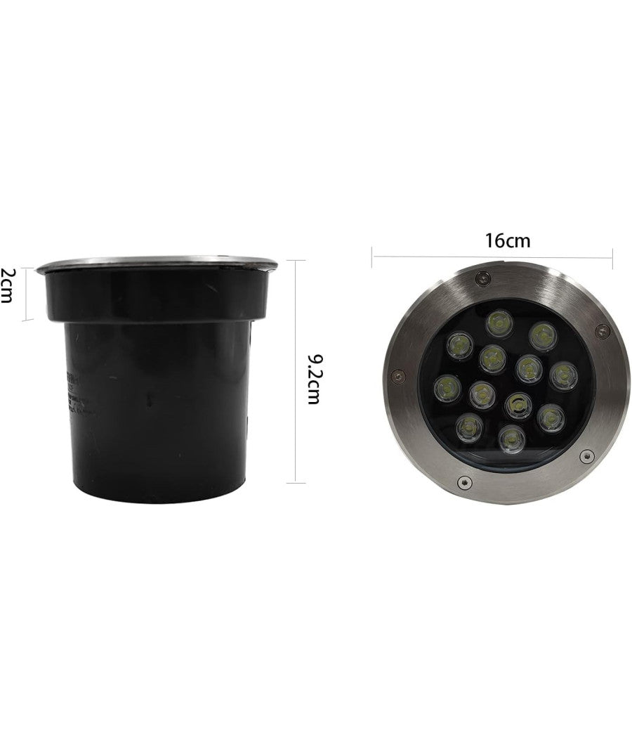 Faretto Led Segnapassi Watt Giardino Ip65 Calpestabile Per Esterno Impermeabile  -bianco Caldo-12 Watt      