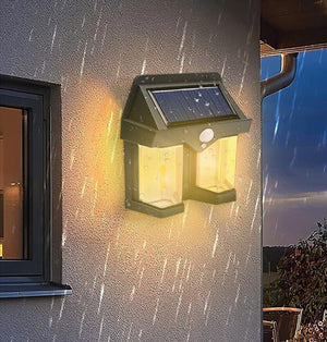 Faretto LED solare lampada applique 2W da esterno sensore movimento luce calda 1200LM CL-228 - ZENCOCCO