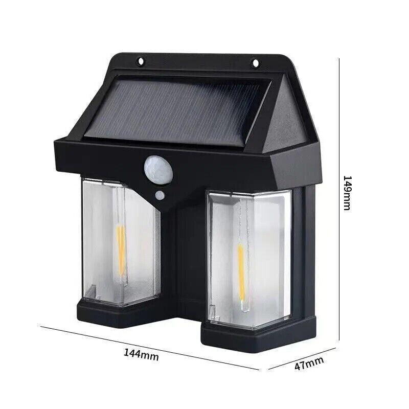 Faretto LED solare lampada applique 2W da esterno sensore movimento luce calda 1200LM CL-228 - ZENCOCCO