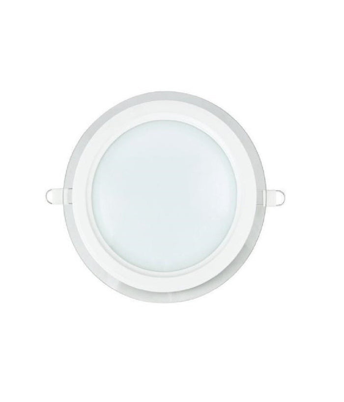 Faretto Led Tondo Da Incasso Bianco In Vetro Trasparente Da 12w Luce Bianco         