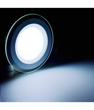 Faretto Led Tondo Da Incasso Bianco In Vetro Trasparente Da 12w Luce Bianco  -bianco Freddo      -