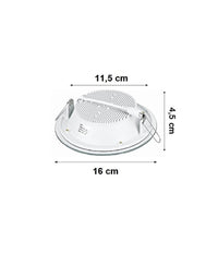 Faretto Led Tondo Da Incasso Bianco In Vetro Trasparente Da 12w Luce Bianco         