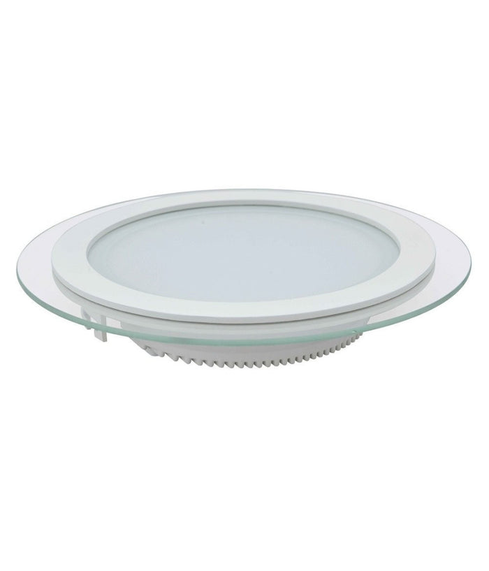 Faretto Led Tondo Da Incasso Bianco In Vetro Trasparente Da 12w Luce Bianco  -bianco Freddo      -