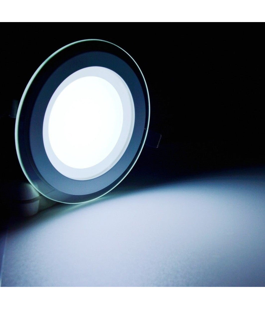 Faretto Led Tondo Da Incasso Bianco In Vetro Trasparente Da 12w Luce Bianco         