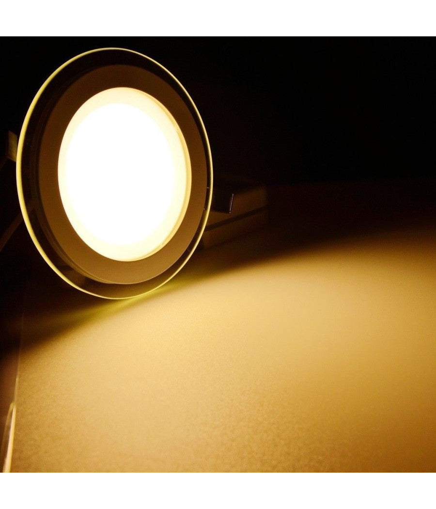 Faretto Led Tondo Da Incasso Bianco In Vetro Trasparente Da 12w Luce Bianco         