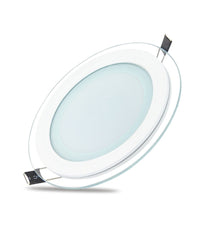 Faretto Led Tondo Da Incasso Bianco In Vetro Trasparente Da 12w Luce Bianco         