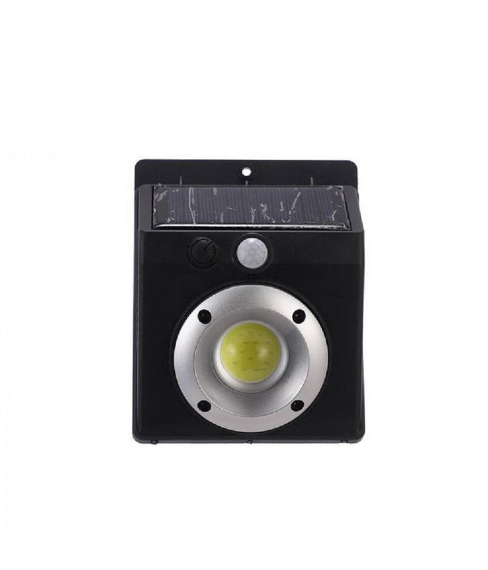 Faretto Luce Led Cob Pannello Solare Ricaricabile Sensore Di Movimento Pir         