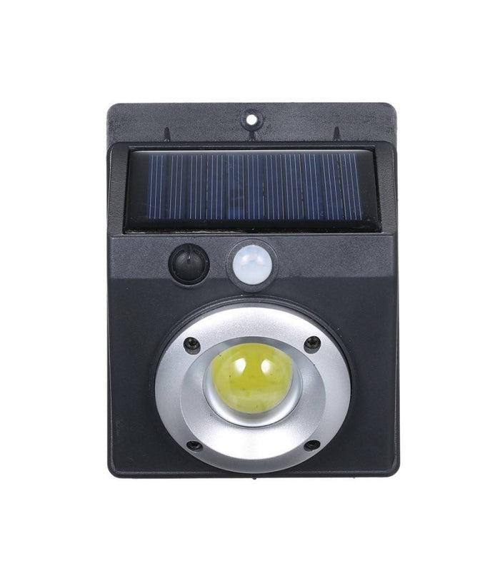 Faretto Luce Led Cob Pannello Solare Ricaricabile Sensore Di Movimento Pir         