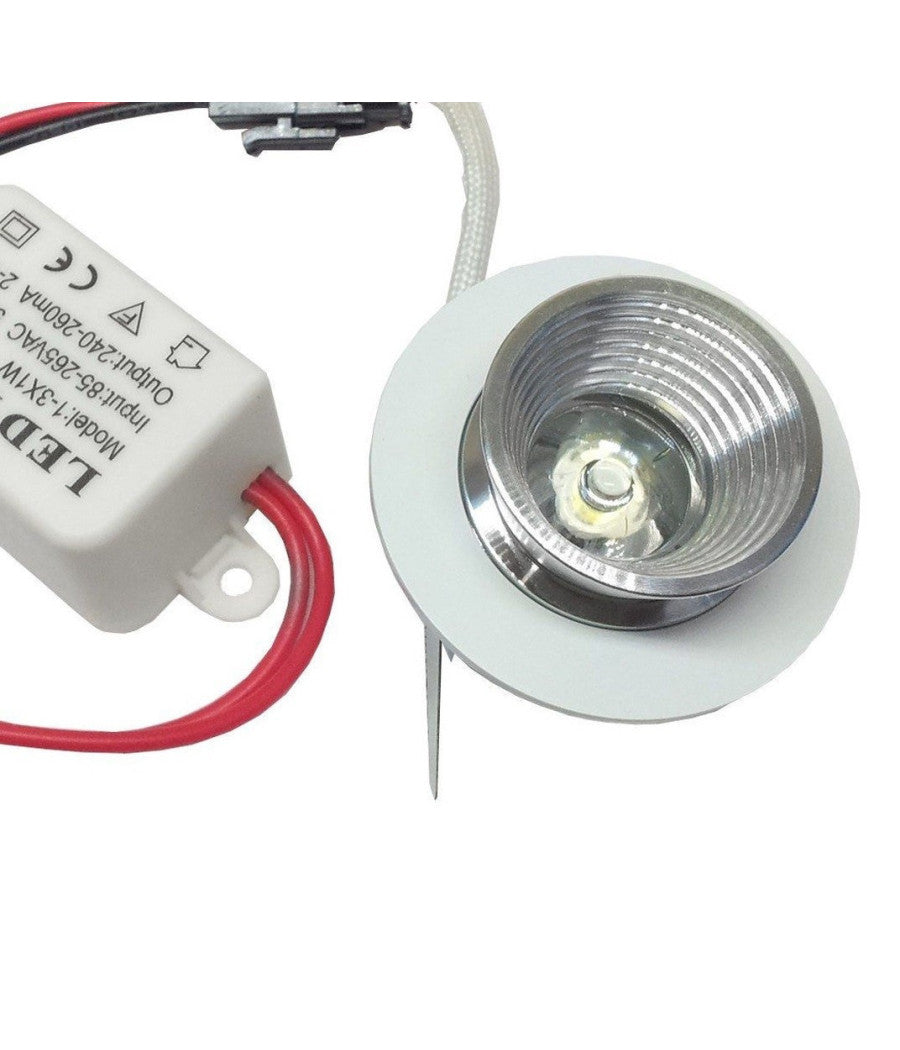 Faretto Luce Mini Led 1 Watt Spot Con Alette Luce Calda Punto Luce D' Incasso         