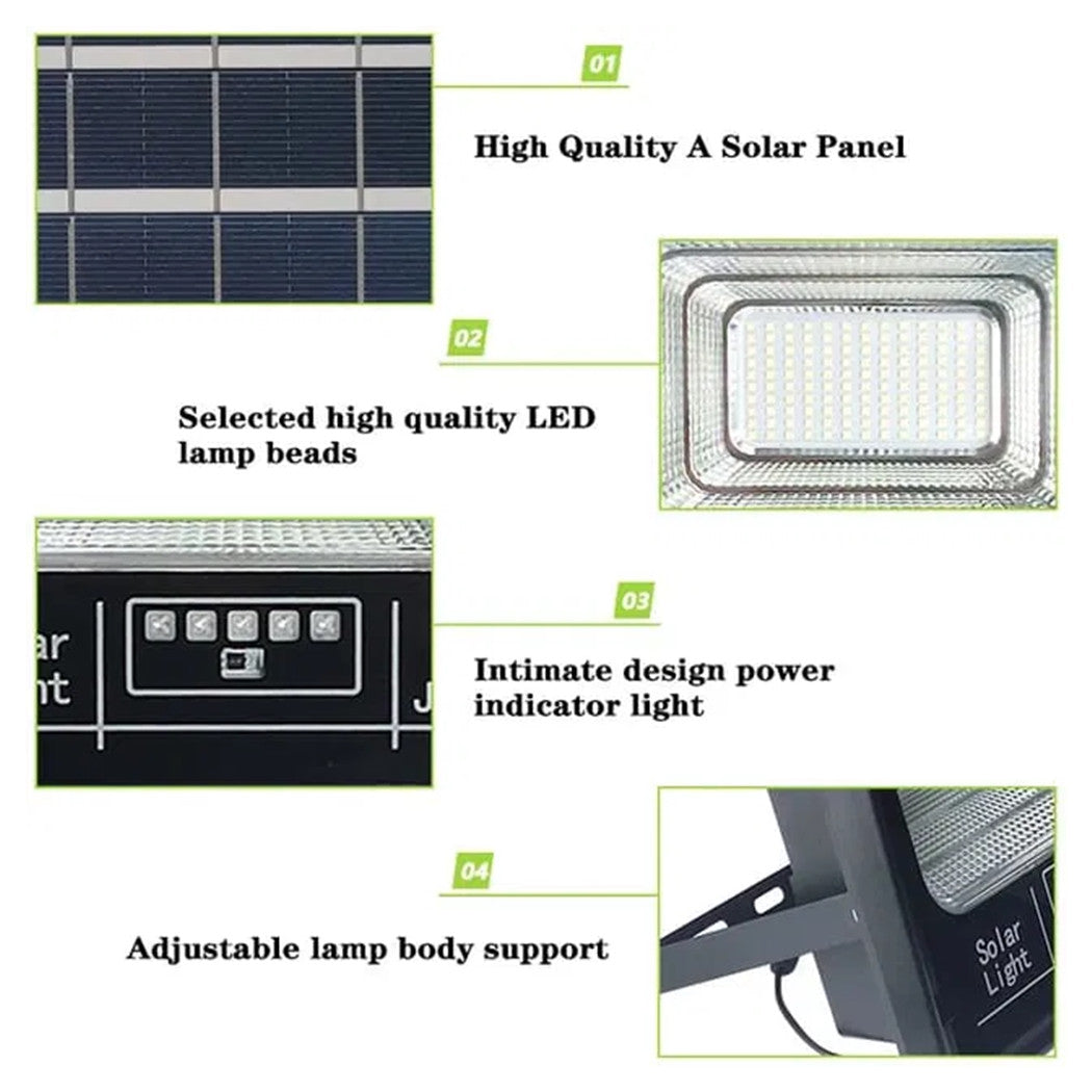 Trade Shop - Faretto Luce Solare Con Pannello Fotovoltaico 300 W Ip65 Impermeabile Telecomando -        