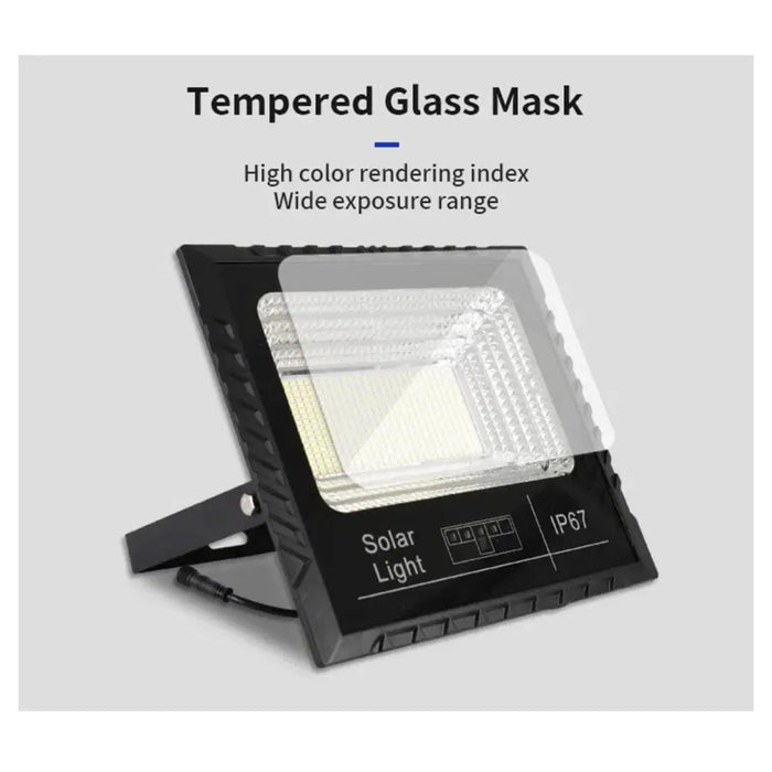 Trade Shop - Faretto Luce Solare Con Pannello Fotovoltaico 300 W Ip65 Impermeabile Telecomando -        