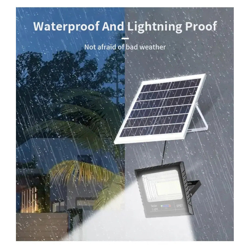 Trade Shop - Faretto Luce Solare Con Pannello Fotovoltaico 300 W Ip65 Impermeabile Telecomando -        