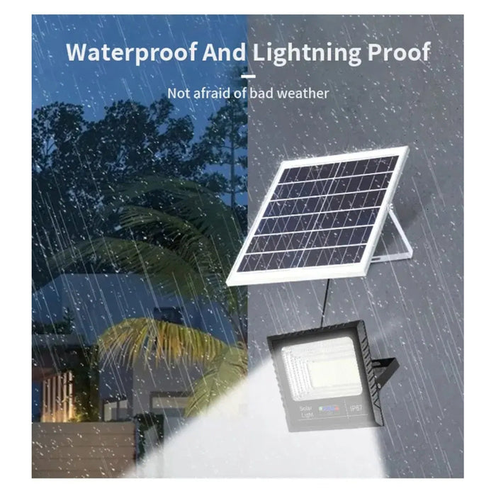 Trade Shop - Faretto Luce Solare Con Pannello Fotovoltaico 300 W Ip65 Impermeabile Telecomando -        