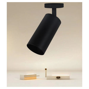 Trade Shop - Faretto Nero Attacco Gu10 Applique A Cilindro Soffitto Parete Per Interni Ip20 00700         