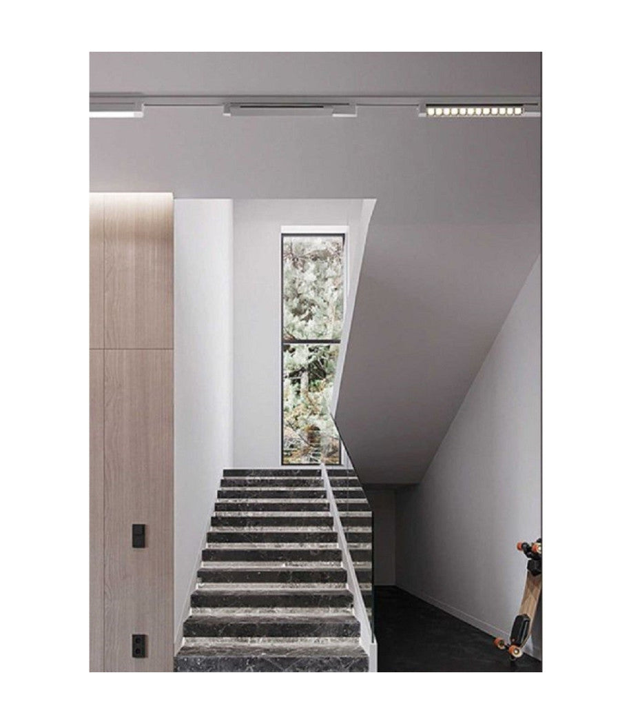 Faretto Orientabile Binario 12w 6 Led Bianco Nero Luce 6500k 4000k 3000k Pst-27         