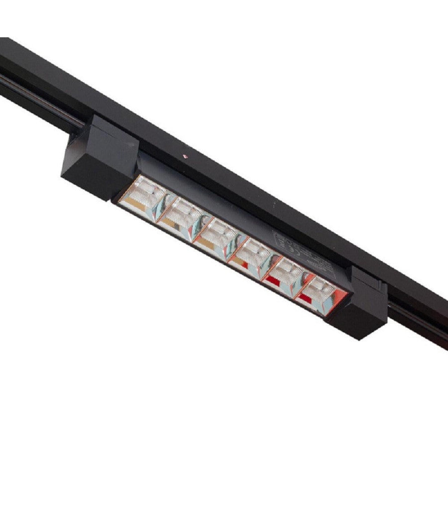 Faretto Orientabile Binario 12w 6 Led Bianco Nero Luce 6500k 4000k 3000k Pst-27  Nero-bianco Naturale      -